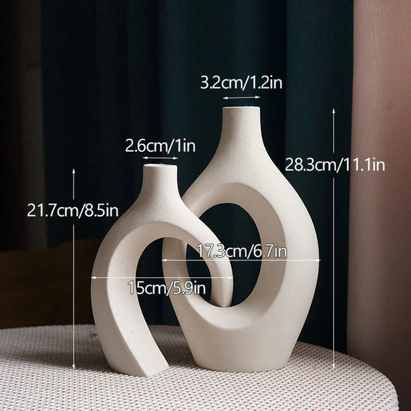 Luxury Decorative Ceramic Vase Home Decoration Accessories Nordic Flower House Interior Living Room Tabletop Modern Art