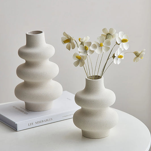 Nordic Style Ceramic Vase Decoration White Vase Modern Home Decoration Flower Pot Vase Decoration Home Living Room Decoration