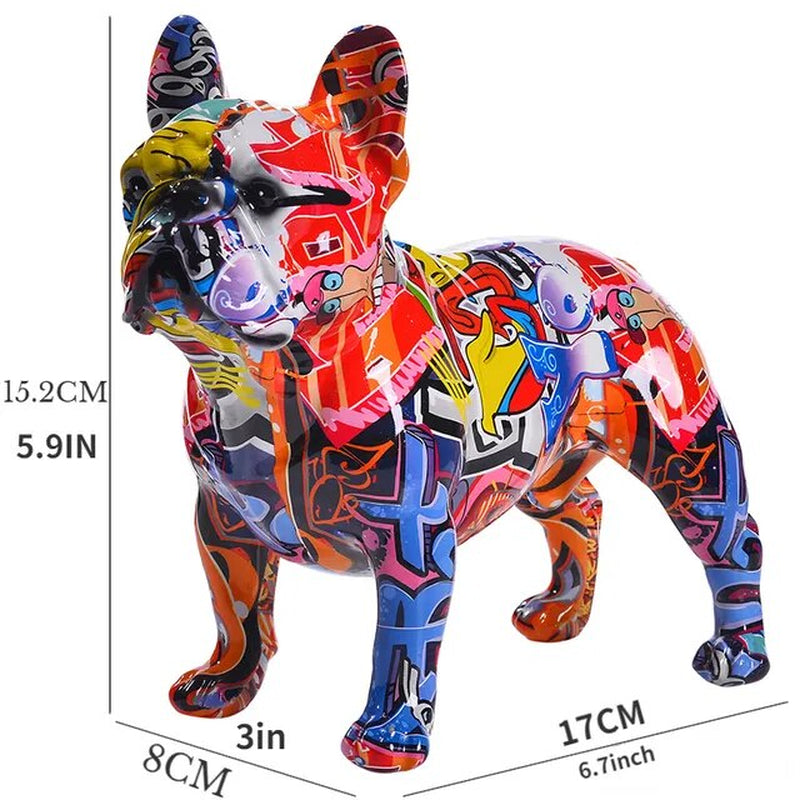 Colorful French Bulldog  Statue 